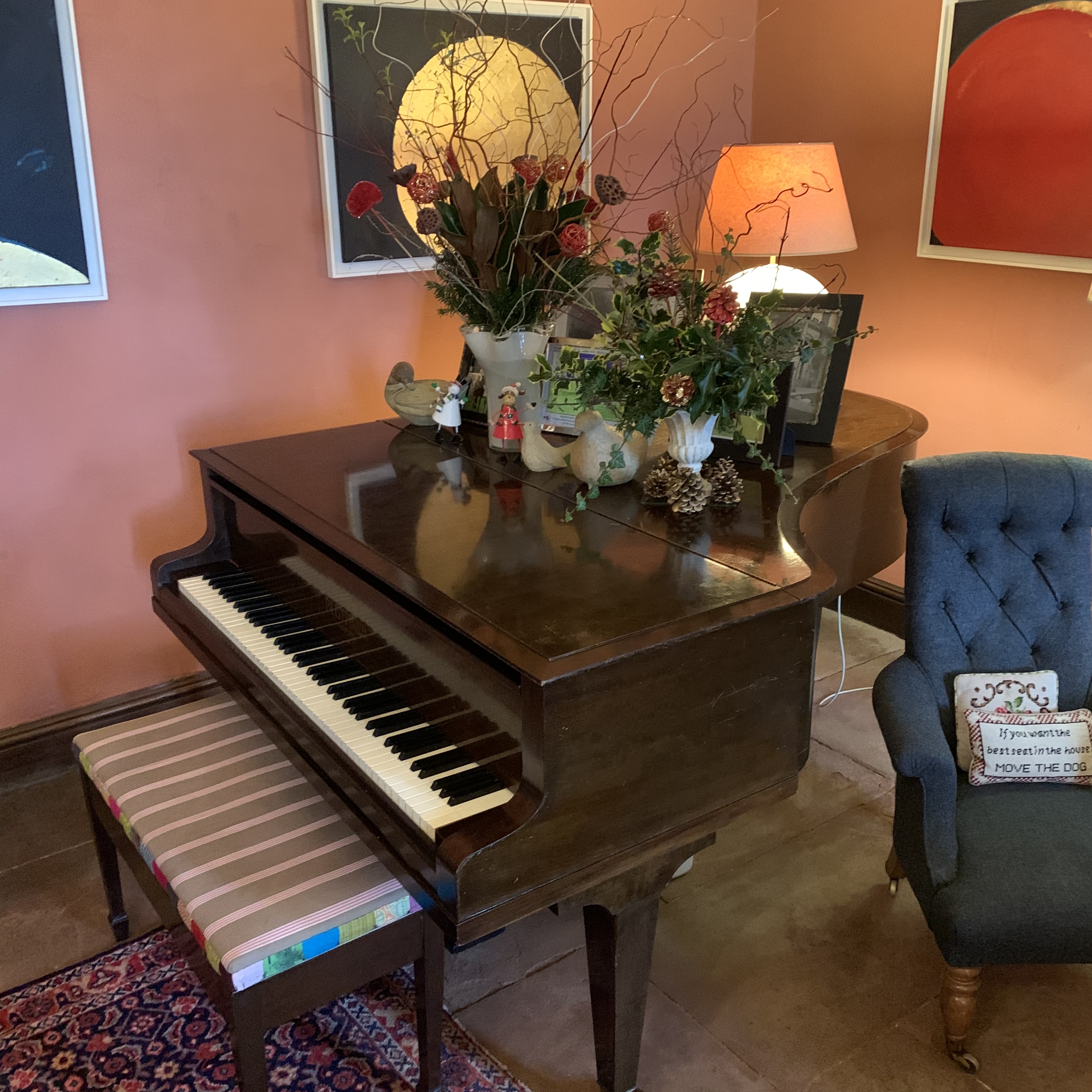 Askham Hall's drinks reception piano