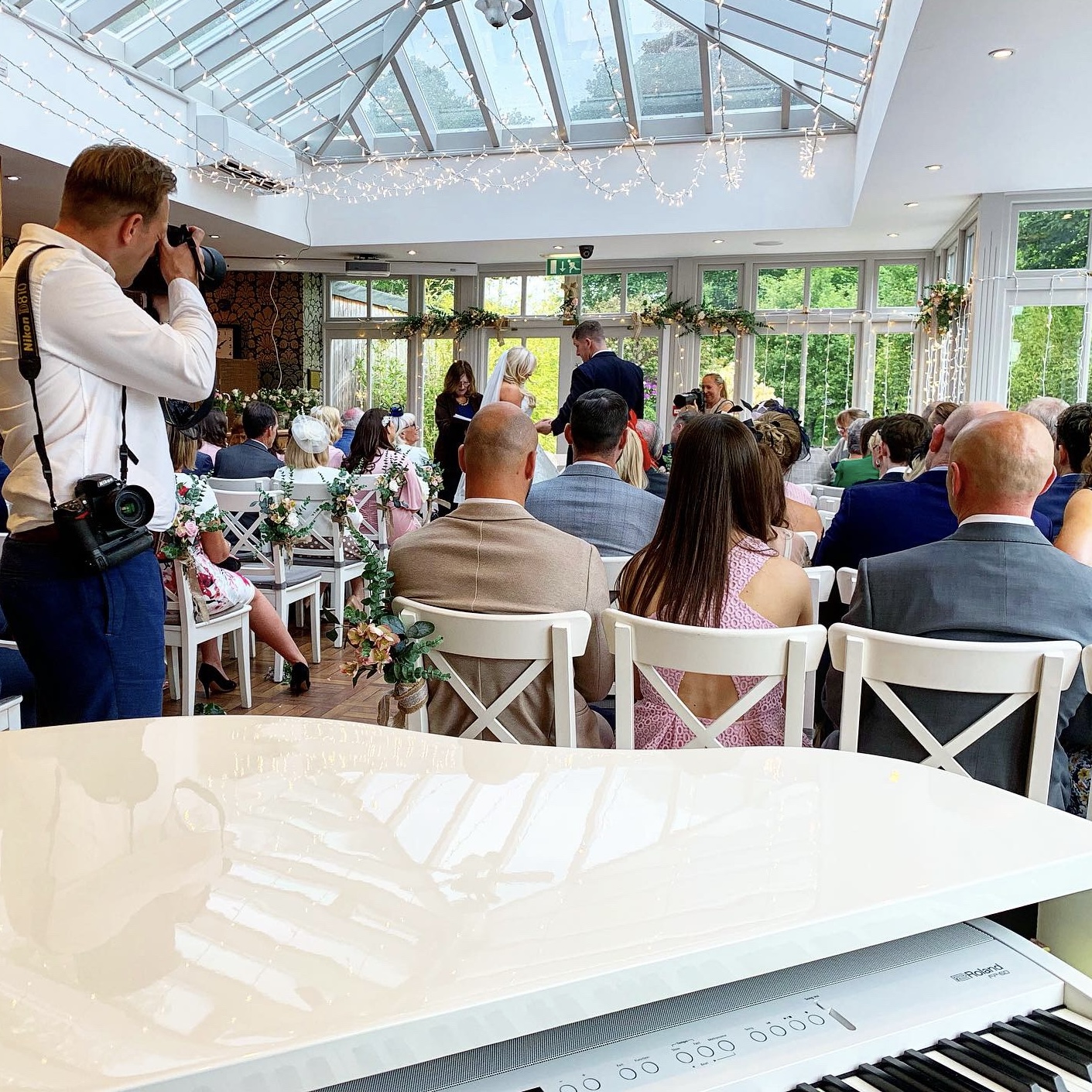 Broadoaks wedding ceremony piano by Craig Smith, the Lake District Pianist
